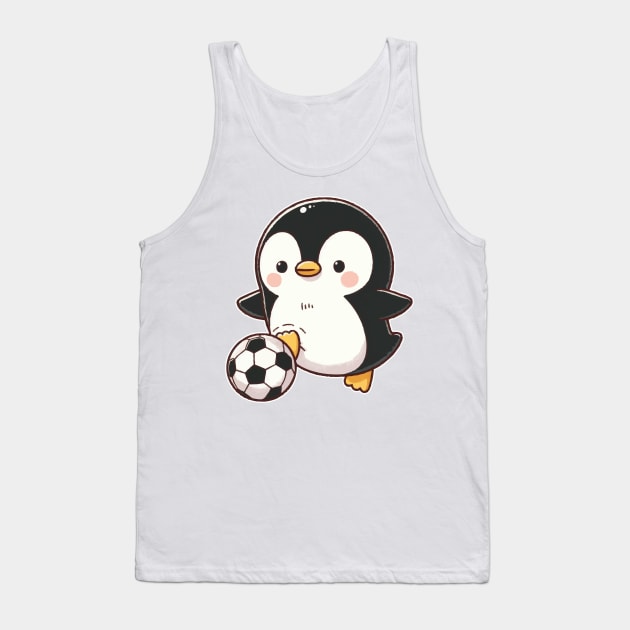 penguin as soccer player with soccer Tank Top by fikriamrullah